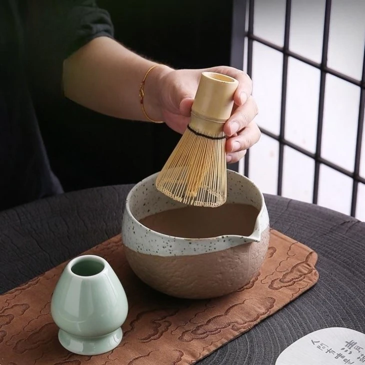 Custom Private Logo Ceramic Matcha Whisking Bowl Professional Japanese Tea Ware Wholesale Supply